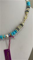 Collana Rajola Donna in Argento Pasta di turchese 45-461-1 - 45-461-1